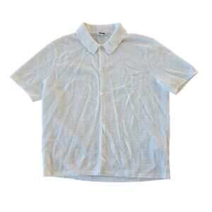 Madewell Open-Stitch Button-Up Sweater Polo Size L NWT